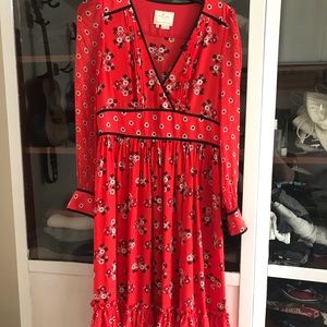 Silk Kate Spade red cocktail dress-rare!